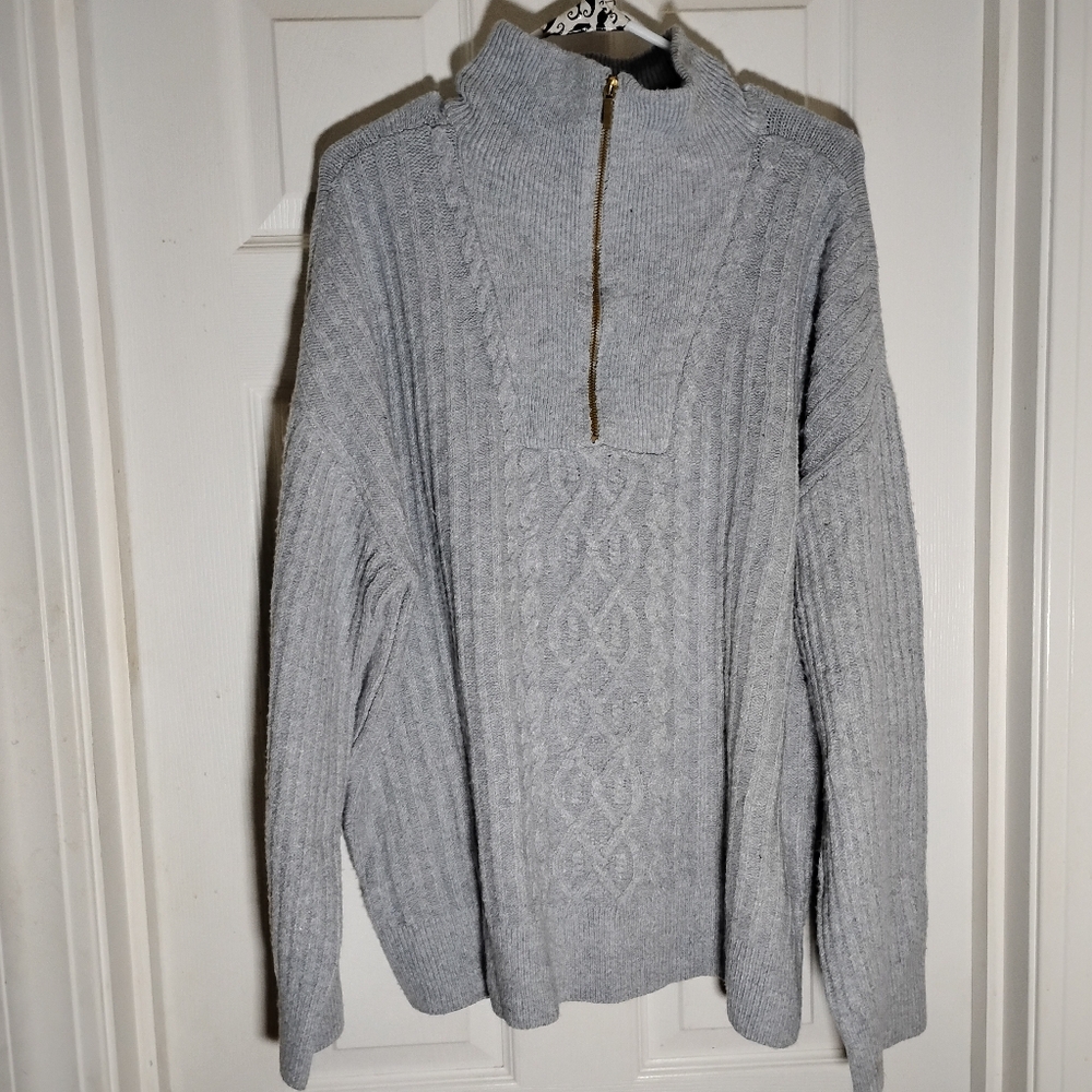 Sweater Drop Shoulder St. John's Bay 1/4 Zip Mock Turtleneck
